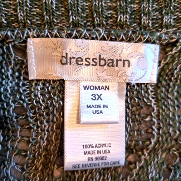 Dressbarn Short Sleeved Dolman Open-Weave Cardigan Plus Size 3X - Picture 5 of 5